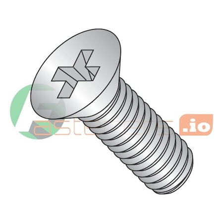 #8-32 X 2-1/2 In Phillips Flat Machine Screw, Plain 18-8 Stainless Steel, 1000 PK